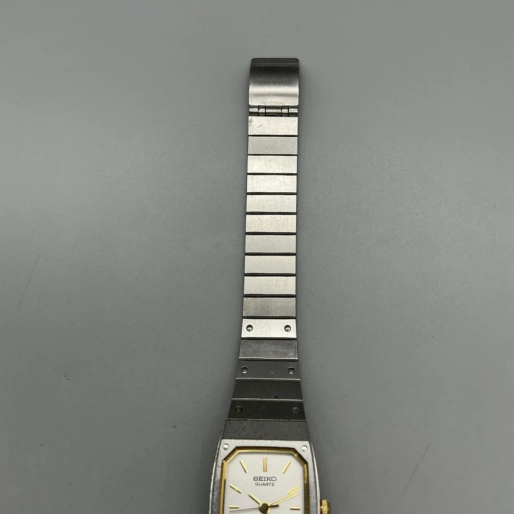 Vintage Seiko Womens Watch 17mm Two Tone Octagon Adjustable Band 7321-5260